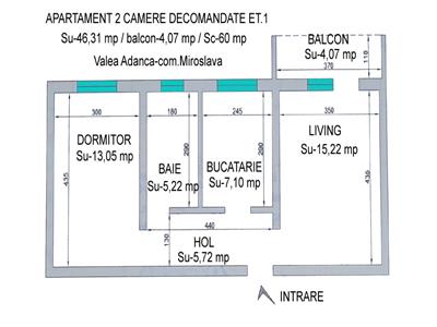 Apartament 2C D,50 mp,Cug-V.Adanca